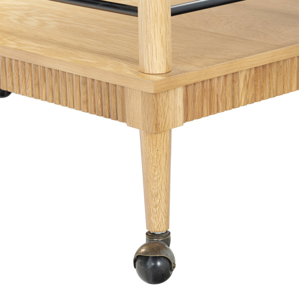 Safavieh Donnabrielle Elegant Wood 2 Shelf Barcart - Stylish Natural Finish For Effortless Entertaining Natural Wood ,Metal Sfv4248a