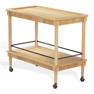 Safavieh Donnabrielle Elegant Wood 2 Shelf Barcart - Stylish Natural Finish For Effortless Entertaining Natural Wood ,Metal Sfv4248a