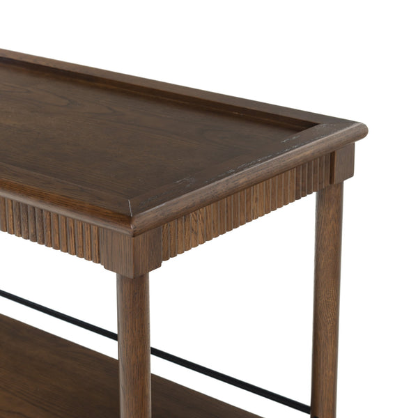 Safavieh Donnabrielle Elegant Wood 2 Shelf Barcart - Stylish Natural Finish For Effortless Entertaining Walnut Wood ,Metal Sfv4248b