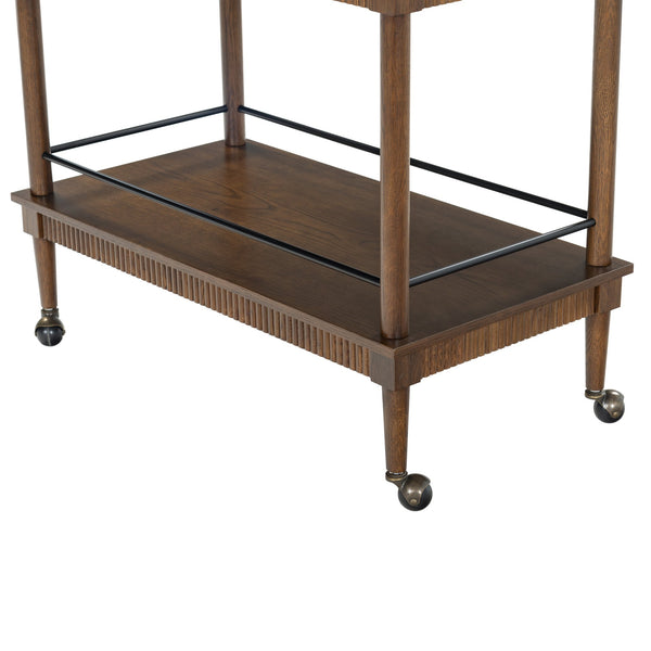 Safavieh Donnabrielle Elegant Wood 2 Shelf Barcart - Stylish Natural Finish For Effortless Entertaining Walnut Wood ,Metal Sfv4248b