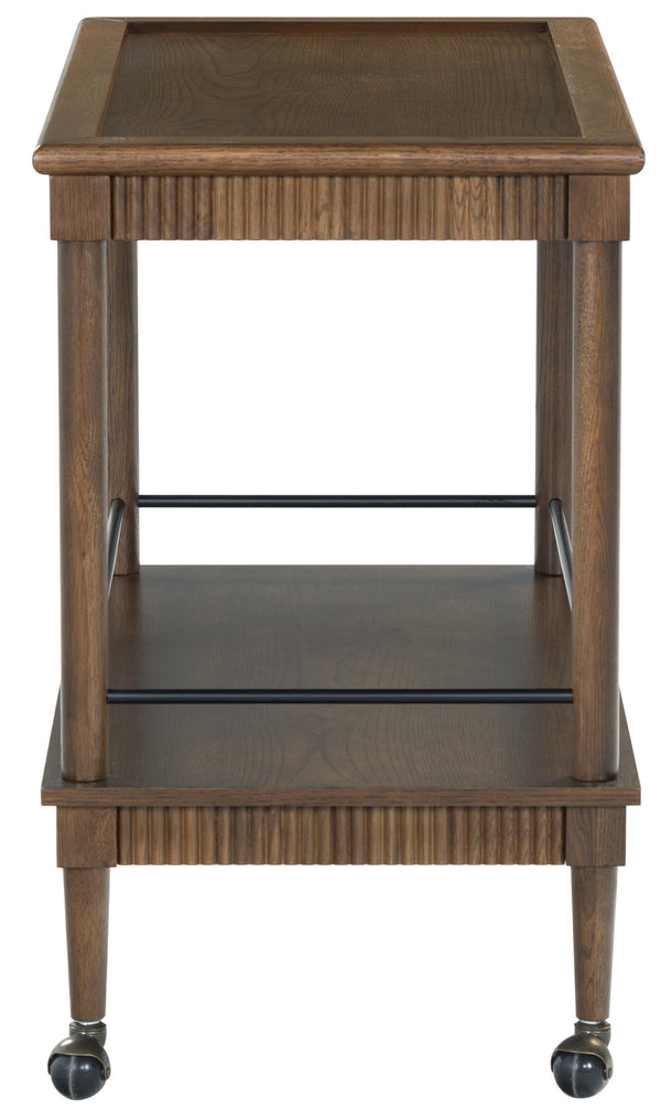 Safavieh Donnabrielle Elegant Wood 2 Shelf Barcart - Stylish Natural Finish For Effortless Entertaining Walnut Wood ,Metal Sfv4248b