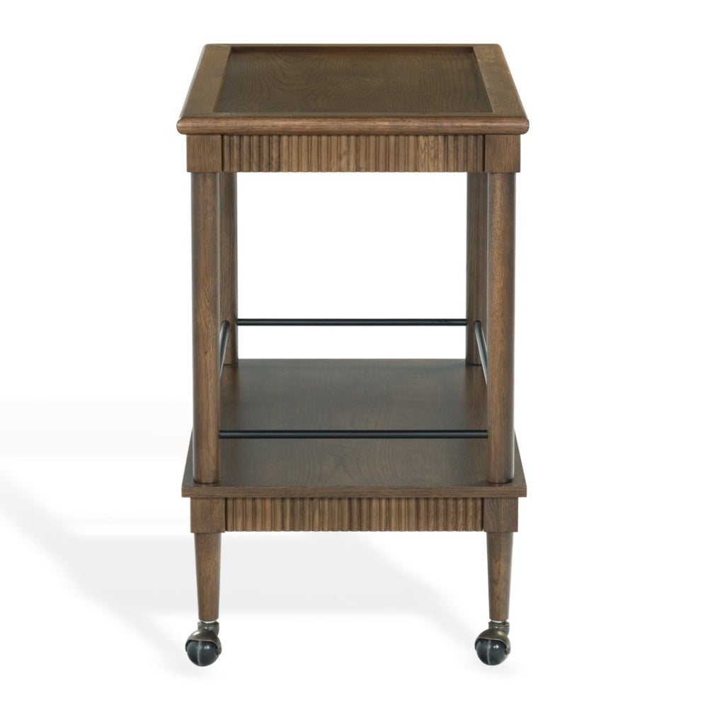 Safavieh DONNABRIELLE 2-Shelf Bar Cart – Elegant Wood & Metal Design for Stylish Storage & Entertaining Walnut SFV4248B