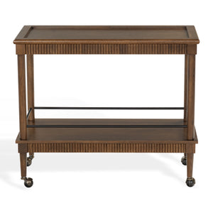 Safavieh Donnabrielle Elegant Wood 2 Shelf Barcart - Stylish Natural Finish For Effortless Entertaining Walnut Wood ,Metal Sfv4248b