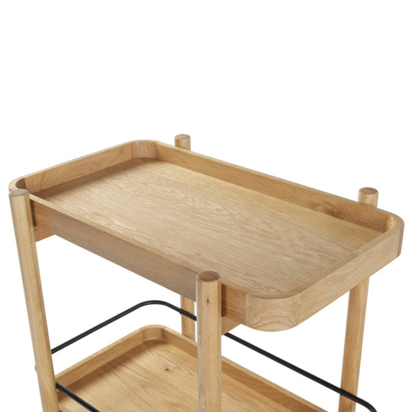 Safavieh KRYSTOF Wood 2 Shelf Barcart – Stylish & Functional Storage Solution for Modern Entertaining Spaces Natural SFV4249A