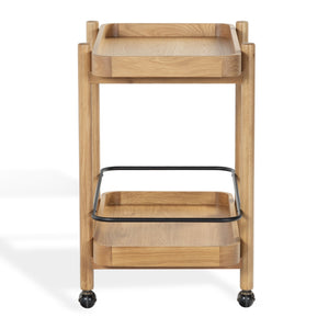 Safavieh Krystof Wood 2 Shelf Barcart - Stylish Blend Of Modern Elegance And Versatile Charm For Any Space Natural Wood ,Metal Sfv4249a