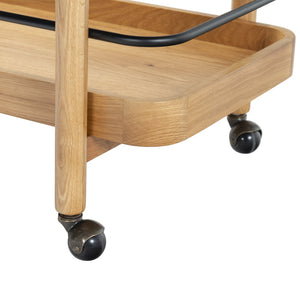 Safavieh Krystof Wood 2 Shelf Barcart - Stylish Blend Of Modern Elegance And Versatile Charm For Any Space Natural Wood ,Metal Sfv4249a