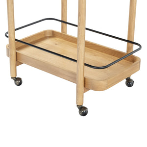 Safavieh Krystof Wood 2 Shelf Barcart - Stylish Blend Of Modern Elegance And Versatile Charm For Any Space Natural Wood ,Metal Sfv4249a