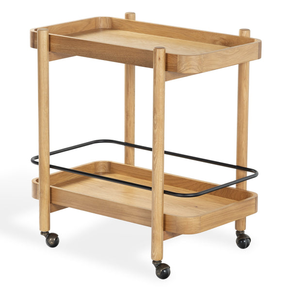 Safavieh Krystof Wood 2 Shelf Barcart - Stylish Blend Of Modern Elegance And Versatile Charm For Any Space Natural Wood ,Metal Sfv4249a