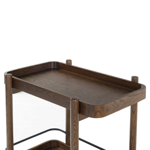 Safavieh Krystof Wood 2 Shelf Barcart - Stylish Blend Of Modern Elegance And Versatile Charm For Any Space Walnut Wood ,Metal Sfv4249b