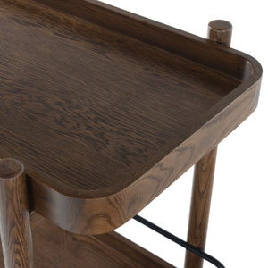 Safavieh Krystof Wood 2 Shelf Barcart - Stylish Blend Of Modern Elegance And Versatile Charm For Any Space Walnut Wood ,Metal Sfv4249b