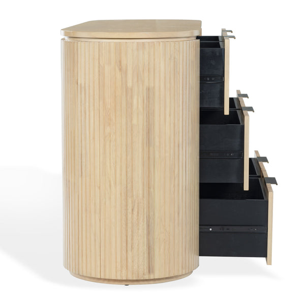 Rikki Fluted 6-Drawer Wood Dresser — Spacious Solid & Engineered Wood Storage With Textured Fronts