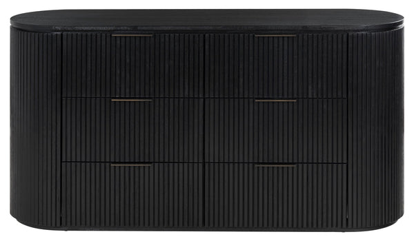 Rikki Fluted 6-Drawer Wood Dresser — Spacious Solid & Engineered Wood Storage With Textured Fronts