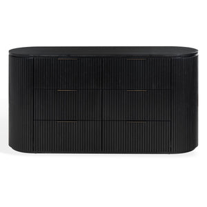 Rikki Fluted 6-Drawer Wood Dresser — Spacious Solid & Engineered Wood Storage With Textured Fronts