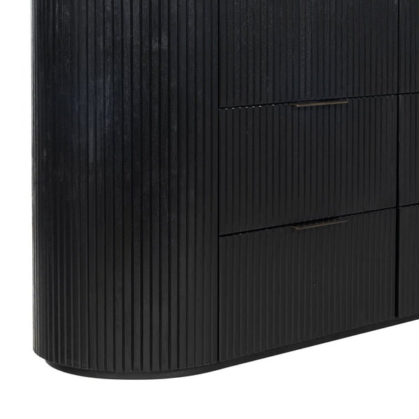 Rikki Fluted 6-Drawer Wood Dresser — Spacious Solid & Engineered Wood Storage With Textured Fronts