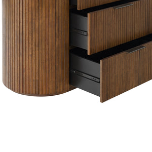 Rikki Fluted 6-Drawer Wood Dresser — Spacious Solid & Engineered Wood Storage With Textured Fronts