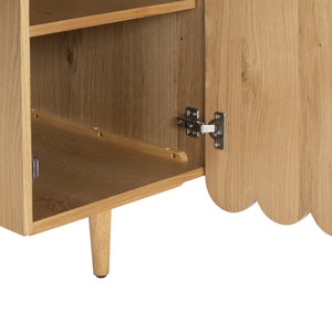 Safavieh Kristy Fluted Wood Desk In Natural Finish - Elegant, Tranquil Design For Your Workspace & Study Area Natural Wood Sfv4251a-2bx