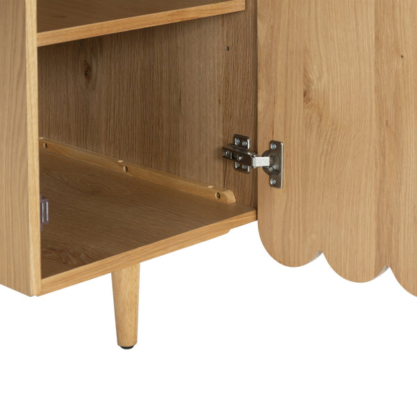 Safavieh Kristy Fluted Wood Desk In Natural Finish - Elegant, Tranquil Design For Your Workspace & Study Area Natural Wood Sfv4251a-2bx