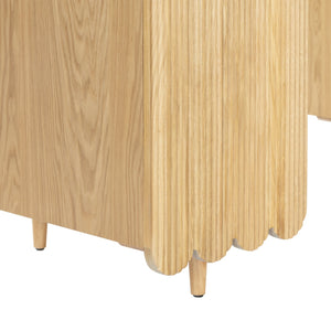 Safavieh Kristy Fluted Wood Desk In Natural Finish - Elegant, Tranquil Design For Your Workspace & Study Area Natural Wood Sfv4251a-2bx