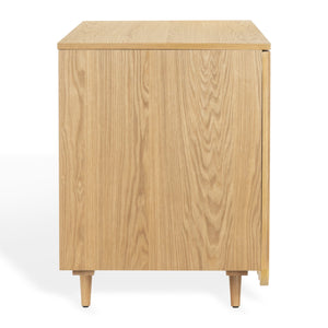 Safavieh Kristy Fluted Wood Desk In Natural Finish - Elegant, Tranquil Design For Your Workspace & Study Area Natural Wood Sfv4251a-2bx