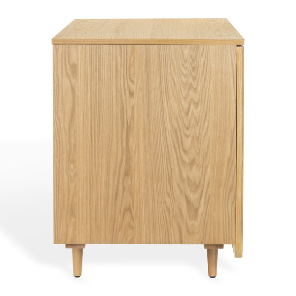 Safavieh Kristy Fluted Wood Desk In Natural Finish - Elegant, Tranquil Design For Your Workspace & Study Area Natural Wood Sfv4251a-2bx