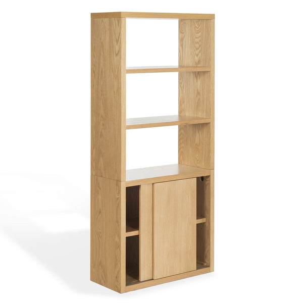 Safavieh Elanna Wood 4 Shelf Bookcase - Elegant Natural Design For Stylish Home Organization And Decor Natural Wood Sfv4253a-2bx