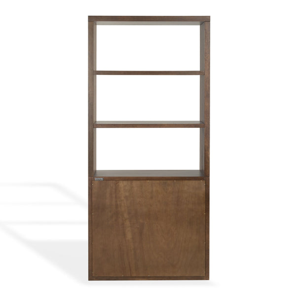 Safavieh Elanna Wood 4 Shelf Bookcase - Elegant Natural Design For Stylish Home Organization And Decor Walnut Wood Sfv4253b-2bx