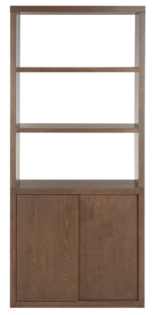 Safavieh Elanna Wood 4 Shelf Bookcase - Elegant Natural Design For Stylish Home Organization And Decor Walnut Wood Sfv4253b-2bx