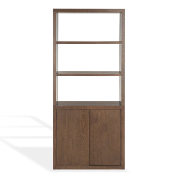 Safavieh Elanna Wood 4 Shelf Bookcase - Elegant Natural Design For Stylish Home Organization And Decor Walnut Wood Sfv4253b-2bx