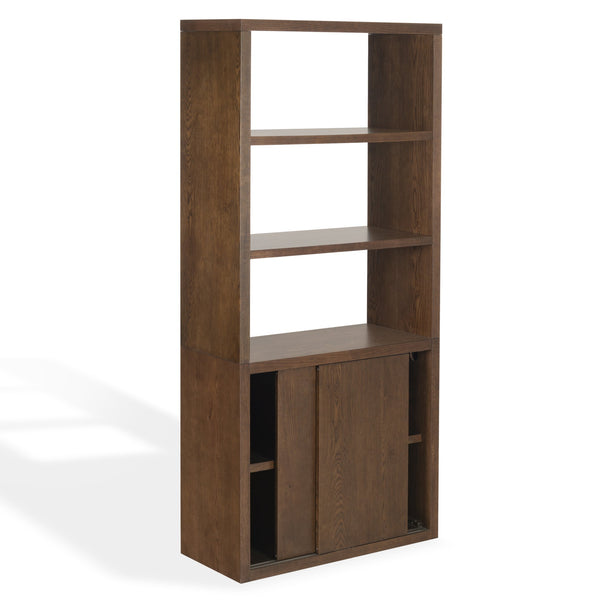 Safavieh Elanna Wood 4 Shelf Bookcase - Elegant Natural Design For Stylish Home Organization And Decor Walnut Wood Sfv4253b-2bx