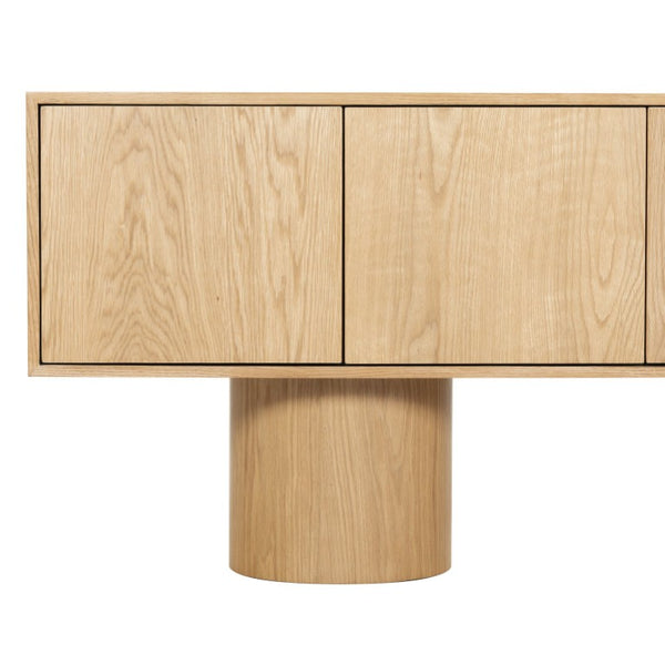 Safavieh Alberti Low Profile Walnut Grain Sideboard for Dining Room Modern Storage Natural SFV4254B-2BX