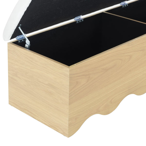 Safavieh Roseandrea Cushion Top Storage Bench - Stylish Wood & Fabric Design For Organized Living Spaces Natural ,White Wood ,Fabric ,Foam Sfv4255a