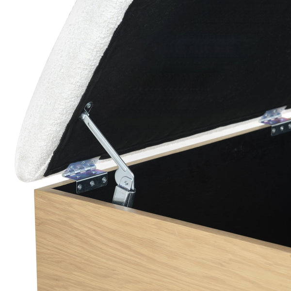 Safavieh Roseandrea Cushion Top Storage Bench - Stylish Wood & Fabric Design For Organized Living Spaces Natural ,White Wood ,Fabric ,Foam Sfv4255a