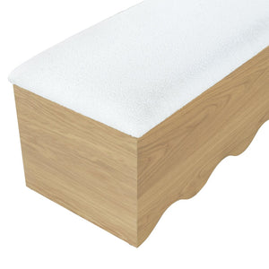 Safavieh ROSEANDREA Cushion Top Storage Bench - Stylish, Comfortable, and Functional Organizer for Any Space Natural / White SFV4255A