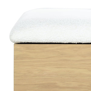 Safavieh ROSEANDREA Cushion Top Storage Bench - Stylish, Comfortable, and Functional Organizer for Any Space Natural / White SFV4255A