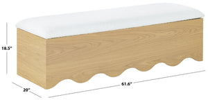 Safavieh ROSEANDREA Cushion Top Storage Bench - Stylish, Comfortable, and Functional Organizer for Any Space Natural / White SFV4255A