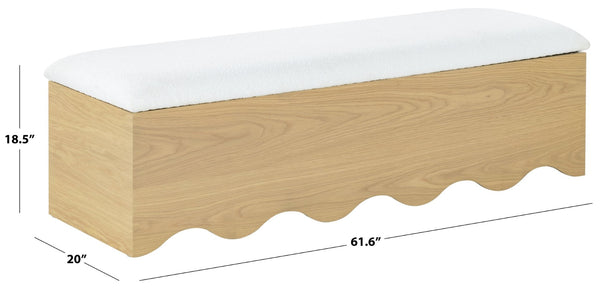 Safavieh ROSEANDREA Cushion Top Storage Bench - Stylish, Comfortable, and Functional Organizer for Any Space Natural / White SFV4255A