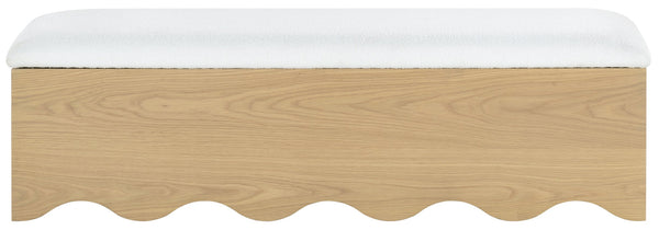 Safavieh Roseandrea Cushion Top Storage Bench - Stylish Wood & Fabric Design For Organized Living Spaces Natural ,White Wood ,Fabric ,Foam Sfv4255a