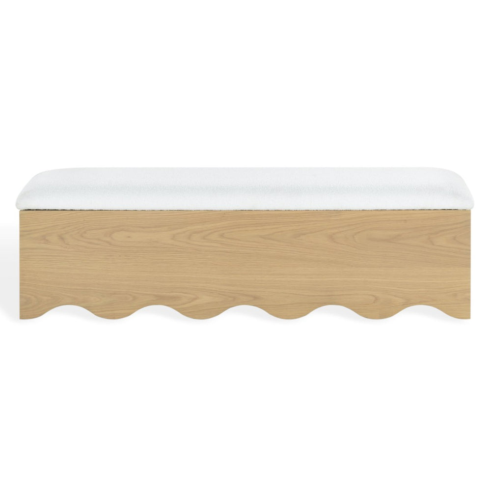 Safavieh ROSEANDREA Cushion Top Storage Bench - Stylish, Comfortable, and Functional Organizer for Any Space Natural / White SFV4255A