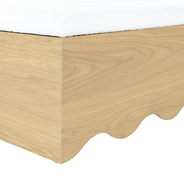 Safavieh Roseandrea Cushion Top Storage Bench - Stylish Wood & Fabric Design For Organized Living Spaces Natural ,White Wood ,Fabric ,Foam Sfv4255a