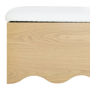 Safavieh Roseandrea Cushion Top Storage Bench - Stylish Wood & Fabric Design For Organized Living Spaces Natural ,White Wood ,Fabric ,Foam Sfv4255a