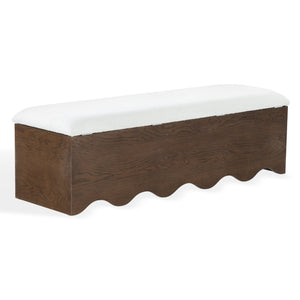 Safavieh Roseandrea Cushion Top Storage Bench - Stylish Wood & Fabric Design For Organized Living Spaces Walnut ,White Wood ,Fabric ,Foam Sfv4255b