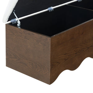 Safavieh ROSEANDREA Cushion Top Storage Bench - Stylish, Comfortable, and Functional Organizer for Any Space Walnut / White SFV4255B