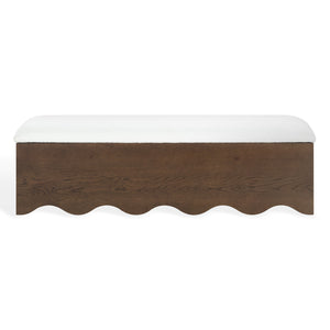 Safavieh Roseandrea Cushion Top Storage Bench - Stylish Wood & Fabric Design For Organized Living Spaces Walnut ,White Wood ,Fabric ,Foam Sfv4255b