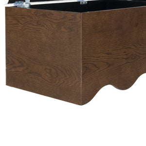 Safavieh Roseandrea Cushion Top Storage Bench - Stylish Wood & Fabric Design For Organized Living Spaces Walnut ,White Wood ,Fabric ,Foam Sfv4255b