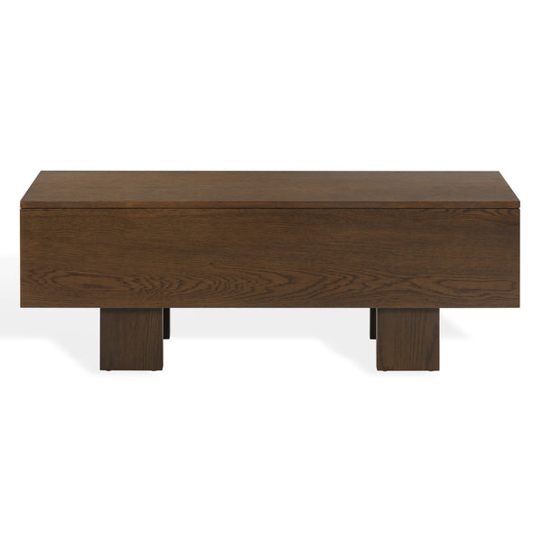 Safavieh Sherianya Wood Storage Bench – Stylishly Organize Your Space With Natural Elegance And Functionality Walnut Wood Sfv4256b
