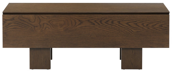 Safavieh Sherianya Wood Storage Bench – Stylishly Organize Your Space With Natural Elegance And Functionality Walnut Wood Sfv4256b