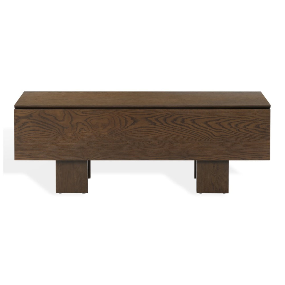 Safavieh SHERIANYA Wood Storage Bench – Stylish Seating & Hidden Storage for Entryways and Living Spaces Walnut SFV4256B