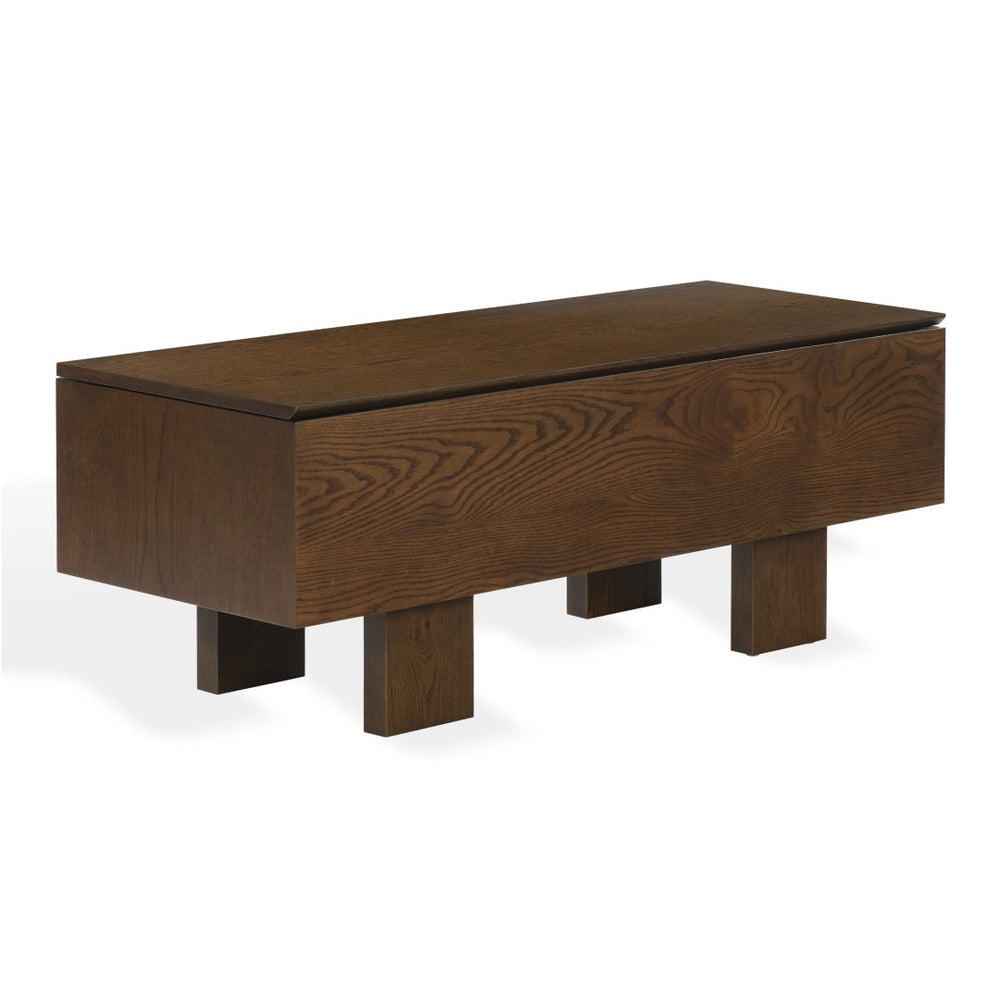 Safavieh SHERIANYA Wood Storage Bench – Stylish Seating & Hidden Storage for Entryways and Living Spaces Walnut SFV4256B