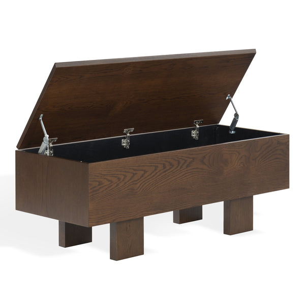 Safavieh Sherianya Wood Storage Bench – Stylishly Organize Your Space With Natural Elegance And Functionality Walnut Wood Sfv4256b