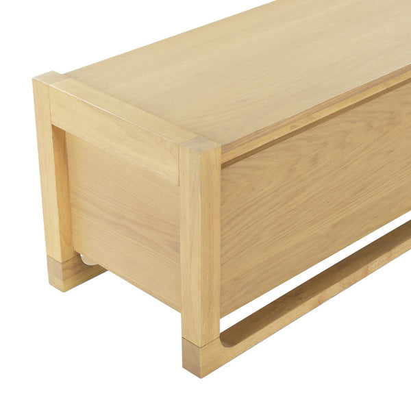 Safavieh TYRELL Wood Storage Bench - Versatile Seating and Hidden Storage for Stylish Home Organization Natural SFV4257A